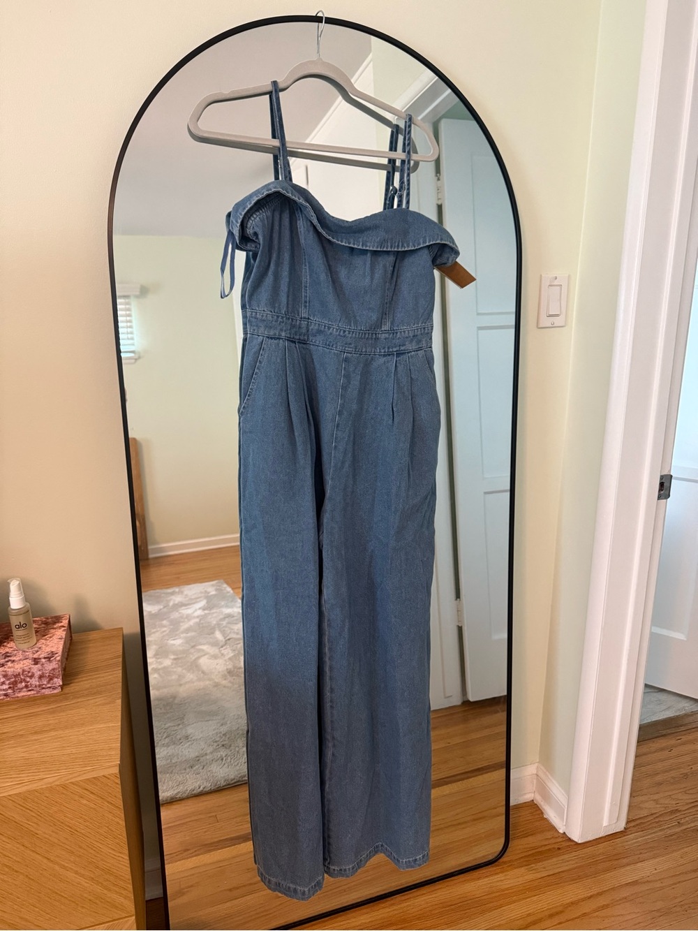 Denim Wide-Leg Jumpsuit - Blue